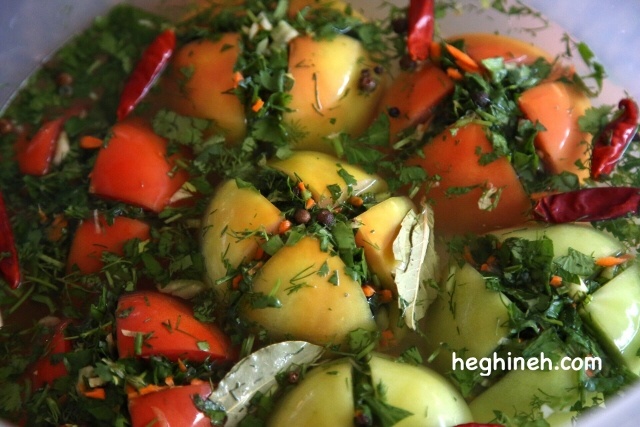 Stuffed Pickled Tomatoes - Armenian Cuisine