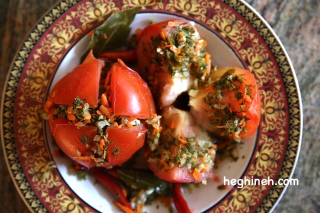 Stuffed Pickled Tomatoes - Armenian Cuisine