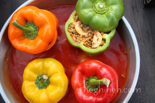 Lentil Stuffed Peppers Recipe by Heghineh