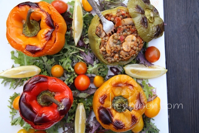 Lentil Stuffed Peppers Recipe by Heghineh