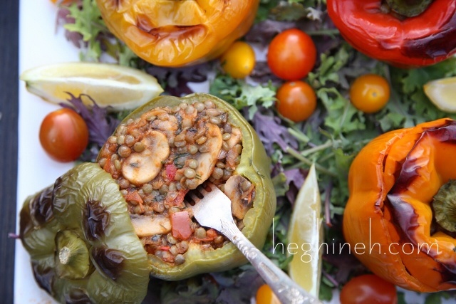 Lentil Stuffed Peppers Recipe by Heghineh