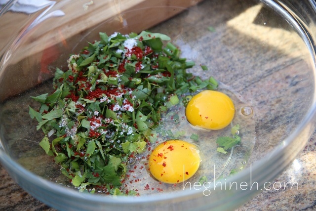 Spinach Fritters Recipe - Ohtsheh - Armenian Cuisine
