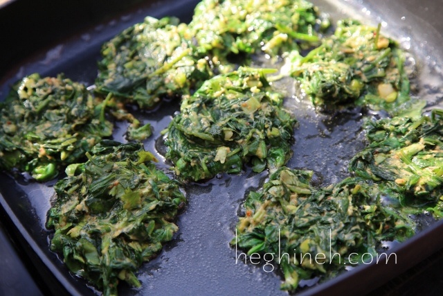 Spinach Fritters Recipe - Ohtsheh - Armenian Cuisine