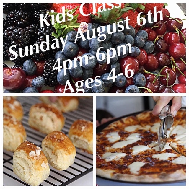 Kids Cooking Class Ages 4-6 August 6th