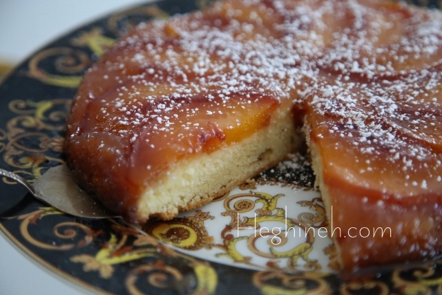 Upside Down Peach Cake Recipe by Heghineh
