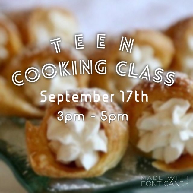 Teen Baking Class September 17th